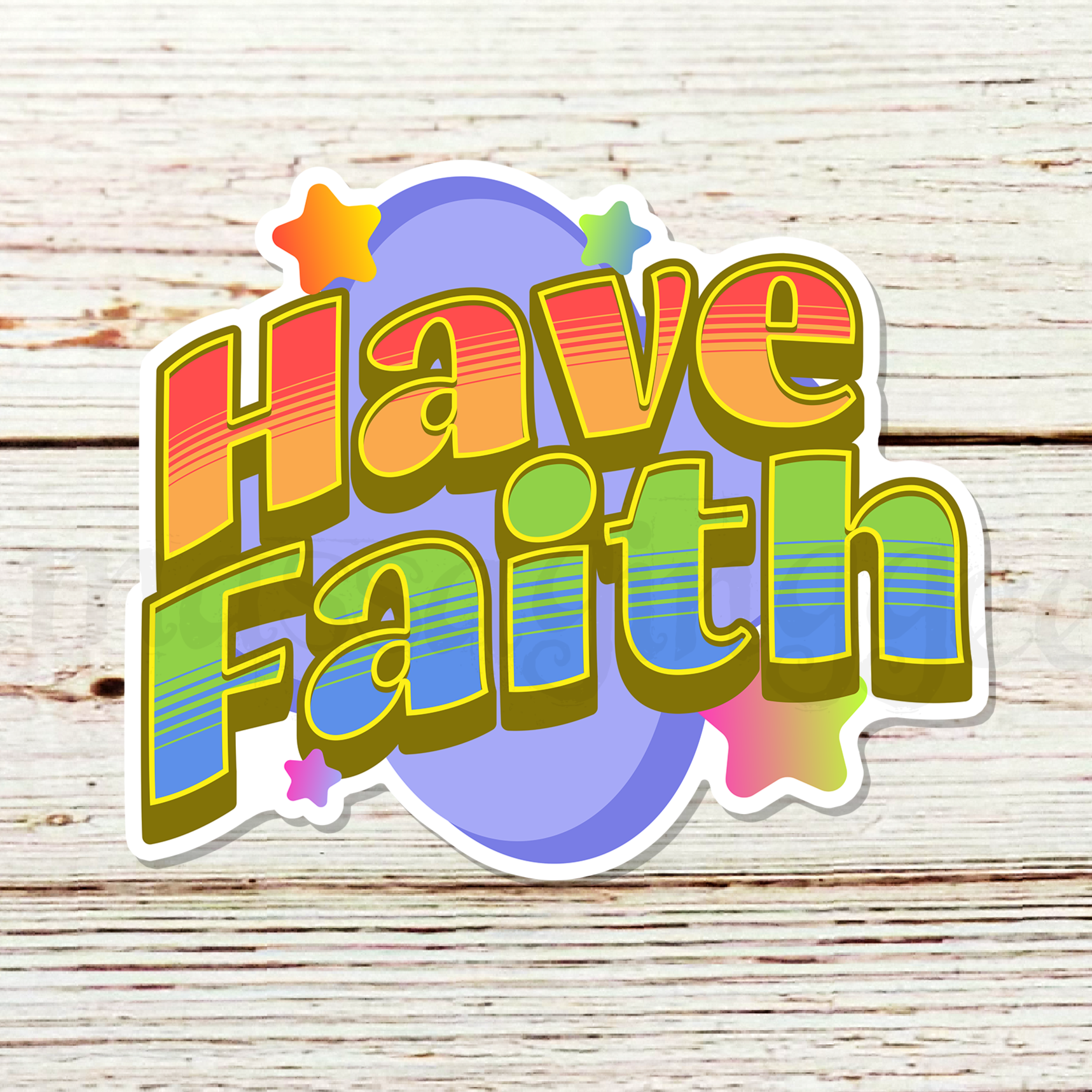 have faith rainbow sticker