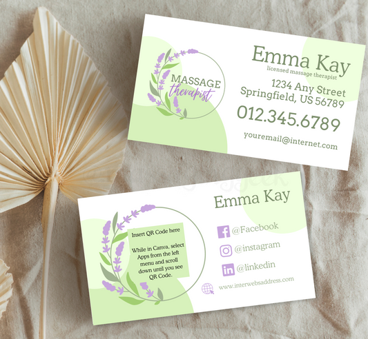 Green & Lavender Card Template