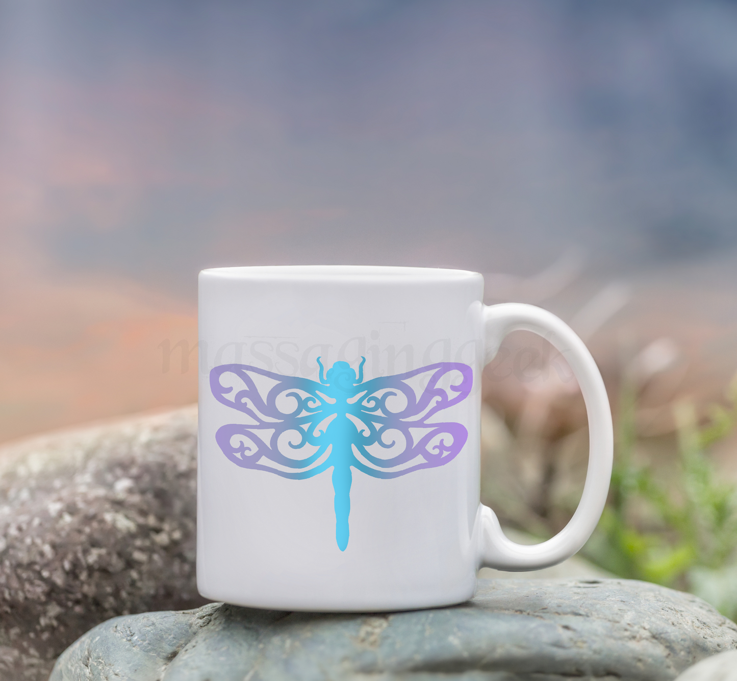 Pearlescent Ornate Dragonfly Vinyl Decal