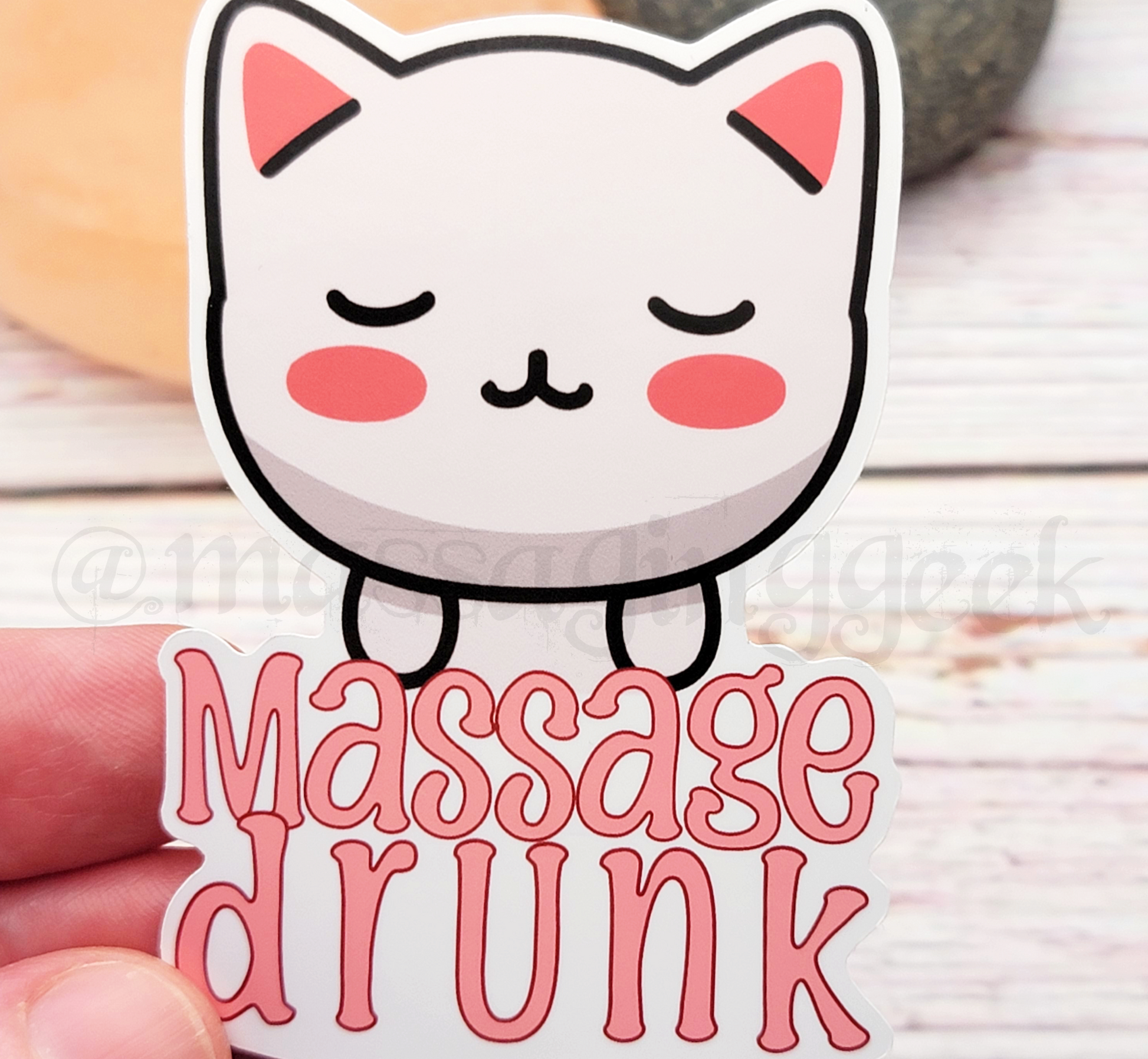 massage cat lady sticker