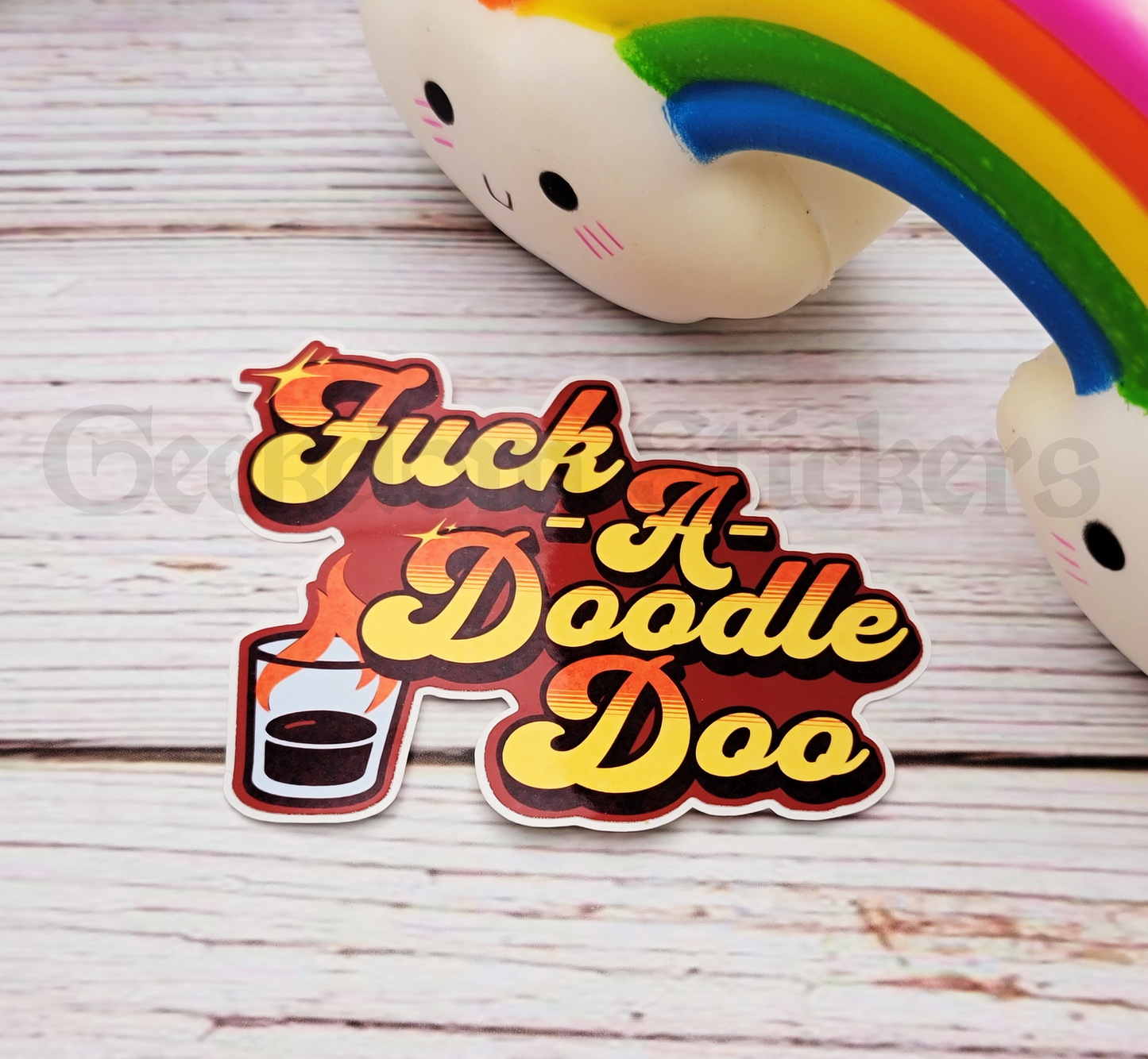 fuck a doodle doo sticker